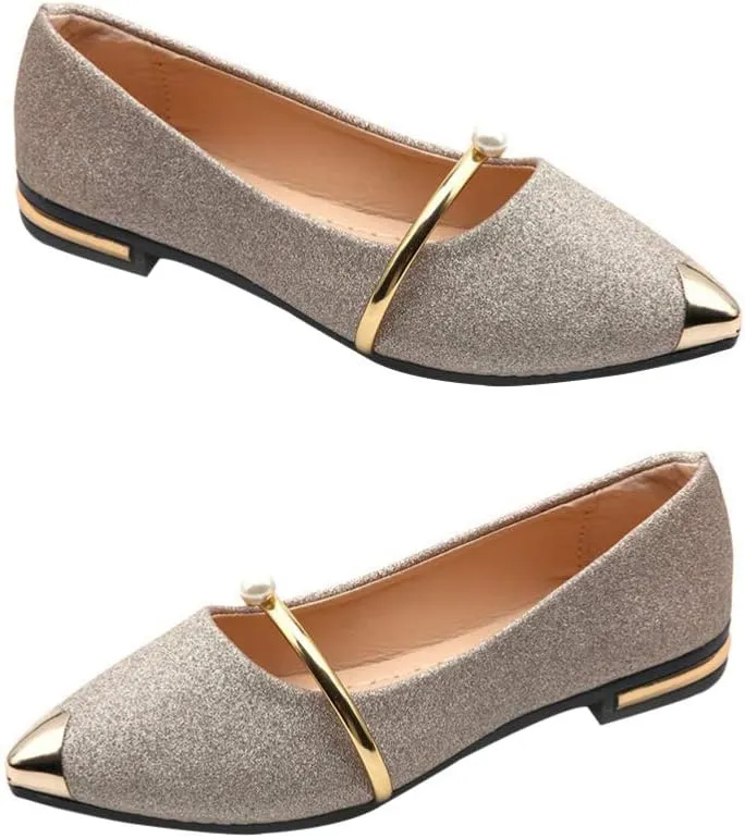 1Pair pearl pumps womens sandals heels summer heels women black flats slip on flats bathroom decor Pearl Single Shoes Woman Pumps Flat Nude Shoes Pointed Toe Pumps knee boots Work