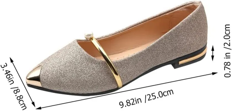 1Pair pearl pumps womens sandals heels summer heels women black flats slip on flats bathroom decor Pearl Single Shoes Woman Pumps Flat Nude Shoes Pointed Toe Pumps knee boots Work