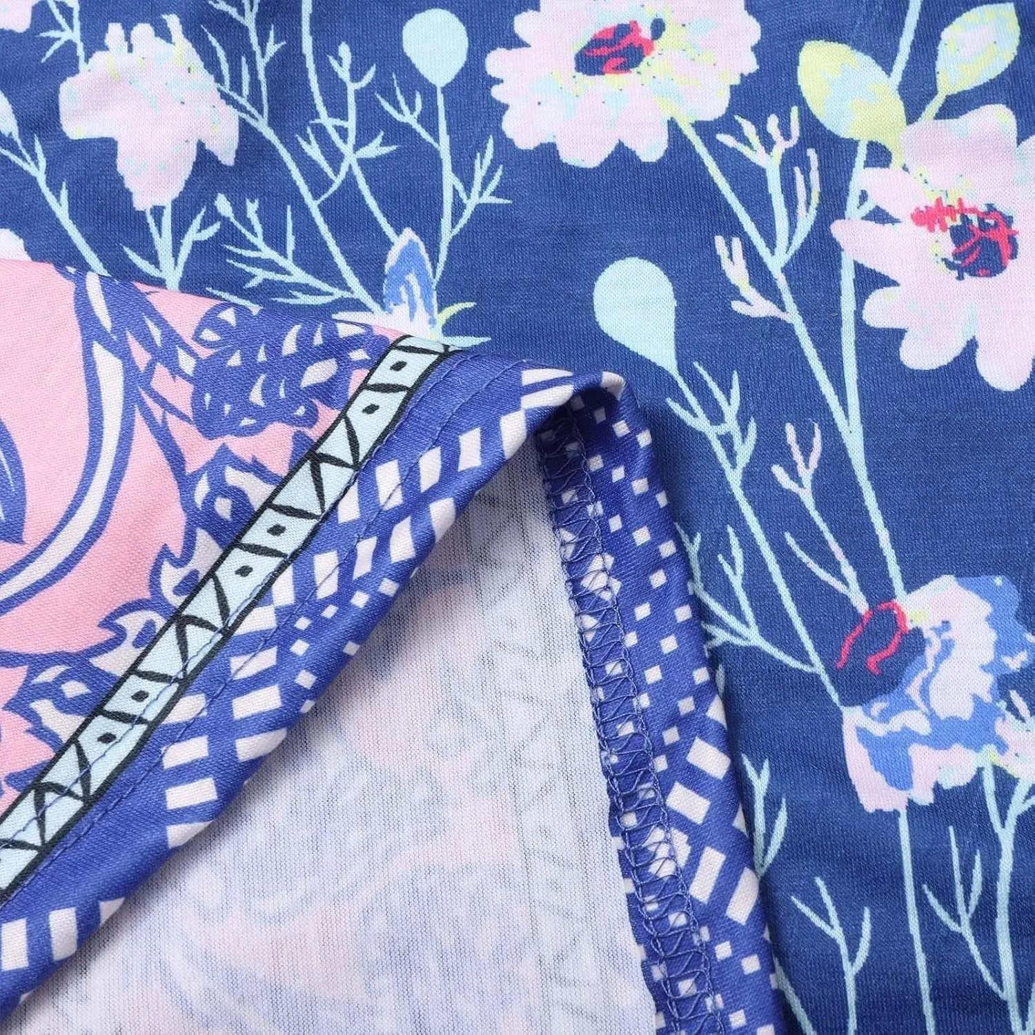2025 Women Boho Casual Summer Beach Vacation Floral Printed Short Sleeve Tunic Wedding Guest Dress