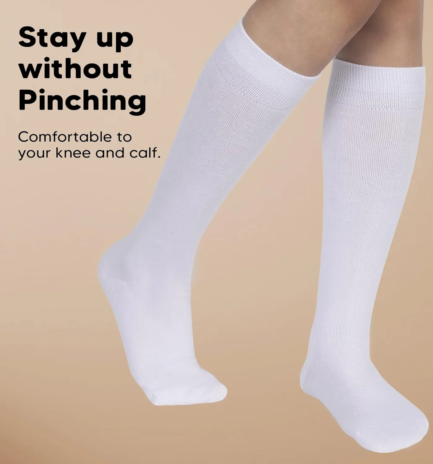 4 Pair Bamboo Knee High Socks Thin Casual Dress Socks Breathable Lightweight Stockings
