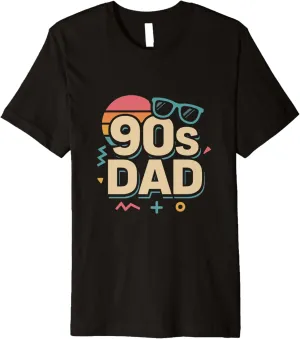 90s Dad Retro Father’s Day Bright Colors Style Throwback Premium T-Shirt