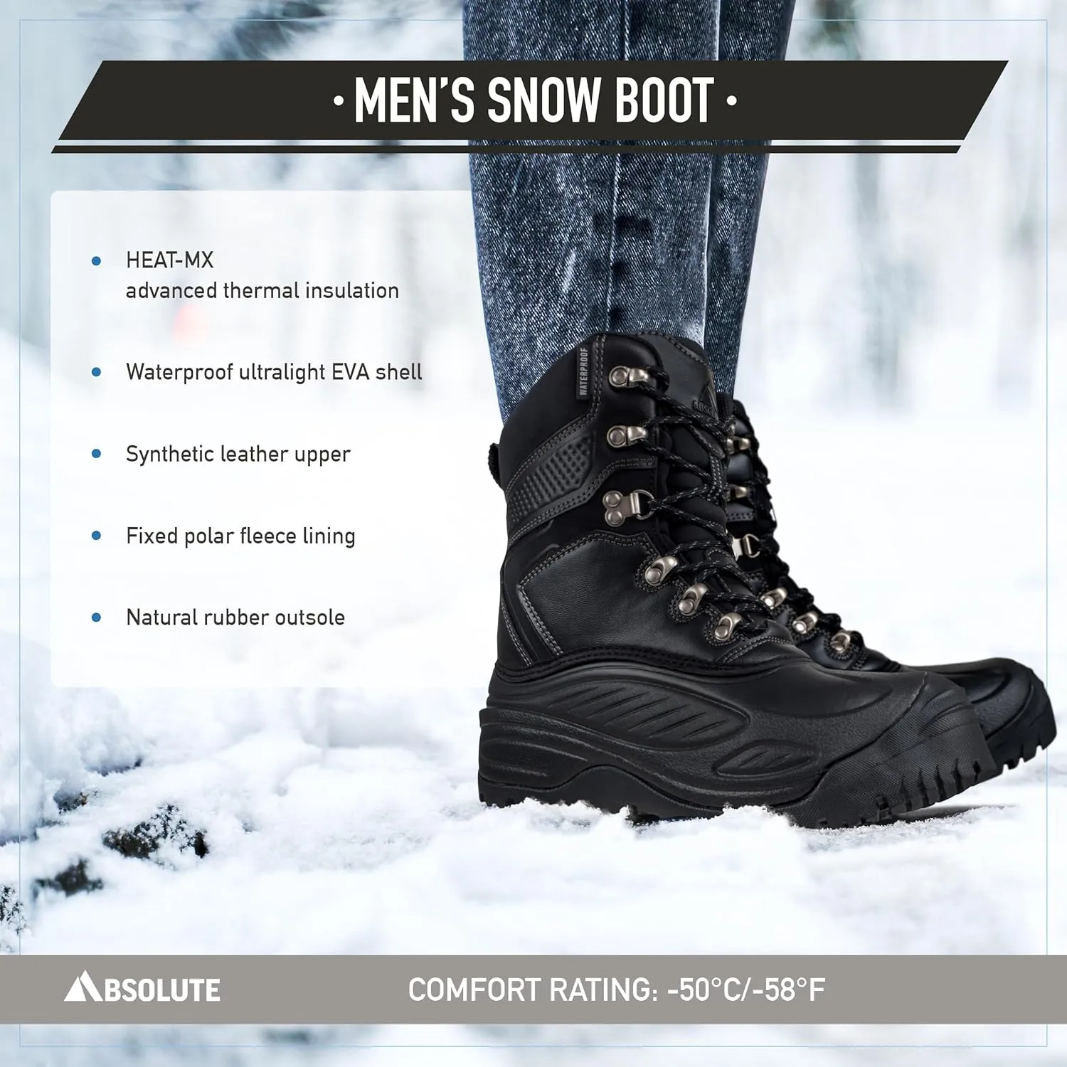Absolute Sequencer 2 Snow Winter Boots for Men, Warm, Insulated, Waterproof Shell