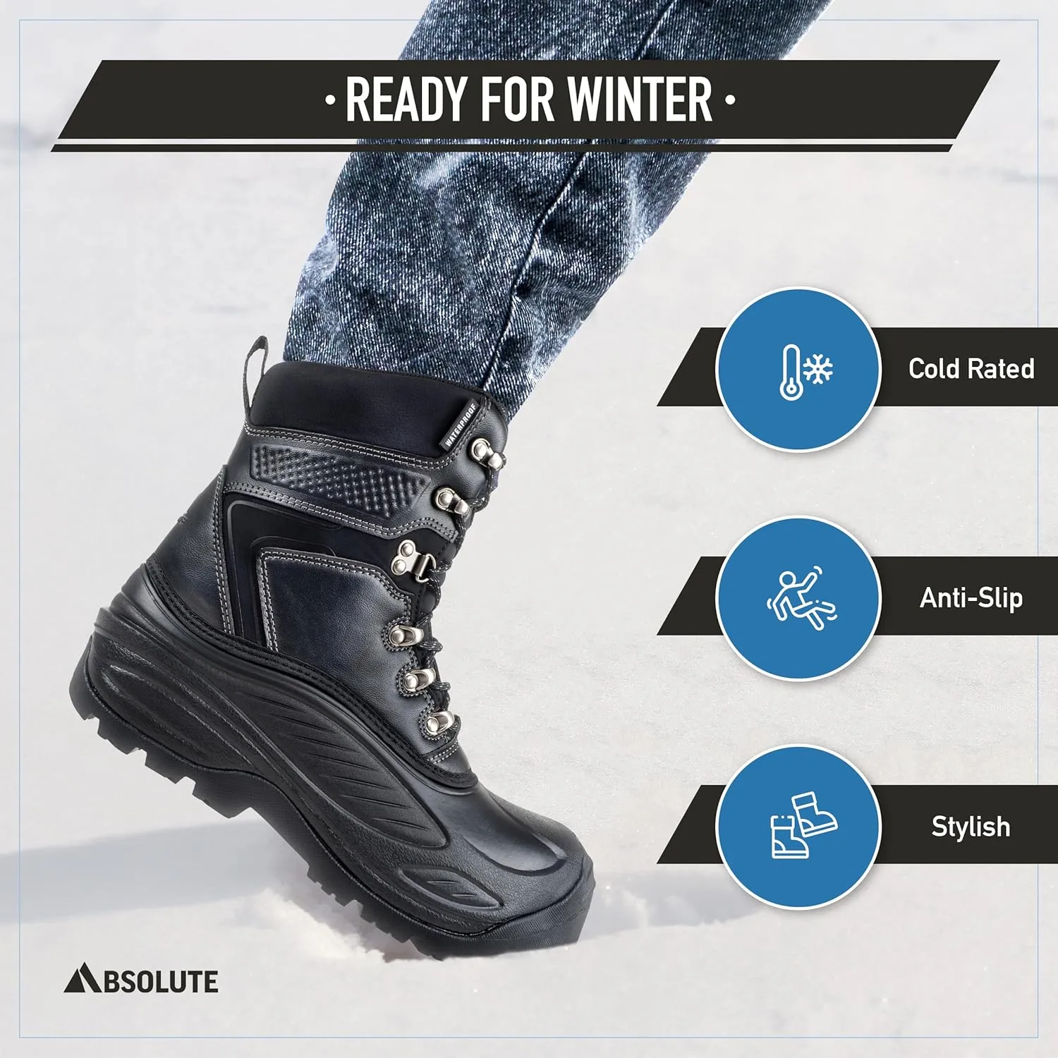 Absolute Sequencer 2 Snow Winter Boots for Men, Warm, Insulated, Waterproof Shell