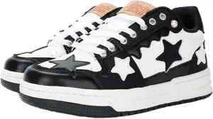 Aelfric Eden Sneakers Starry Climb Stars All-Match Skate Shoes Color Blocking Patchwork Lace-up Sneaker Comfy Walking Shoes