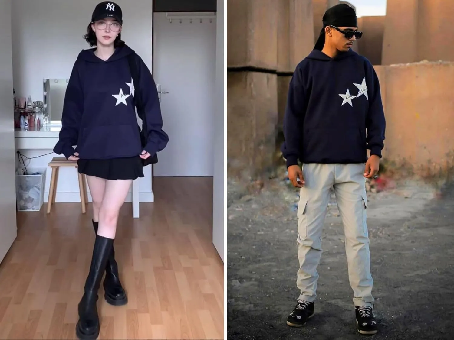 Aelfric Eden Star Hoodies Y2k Oversized Graphic Hoodies Aesthetic 90s Crewneck Sweatshirt Long Sleeve Pullover Tops