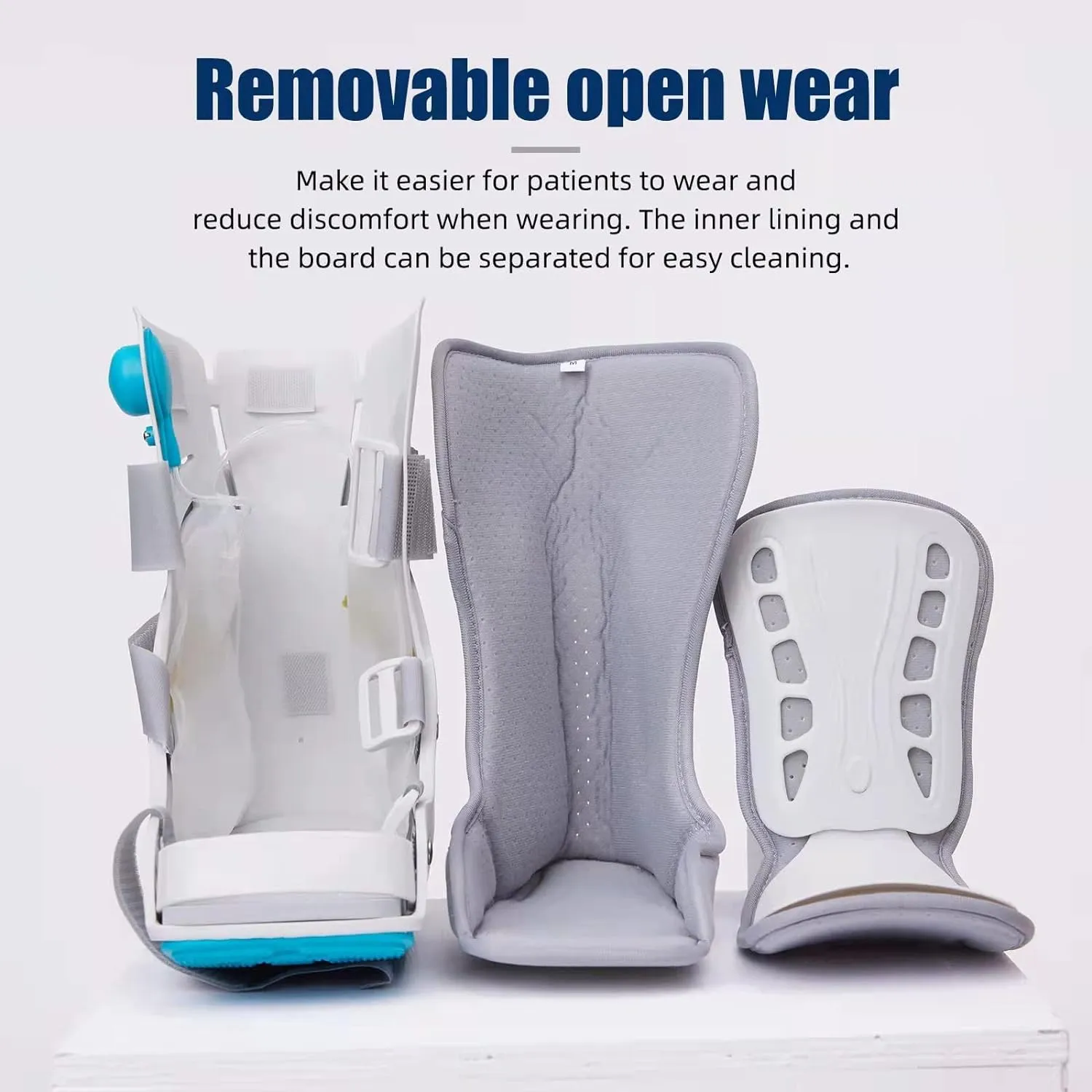Air Cam Walker Fracture Boot, Medical Inflatable Walking Boot, Orthopaedic boot for Sprained Ankle, Stress Fracture, Broken Foot or Achilles Tendonitis (Manual Inflation, M)