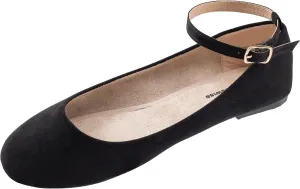 Alpine Swiss Calla Womens Ballet Flats Round Toe Ankle Strap Flat Shoes for Women Dressy Casual Ballerina Flats