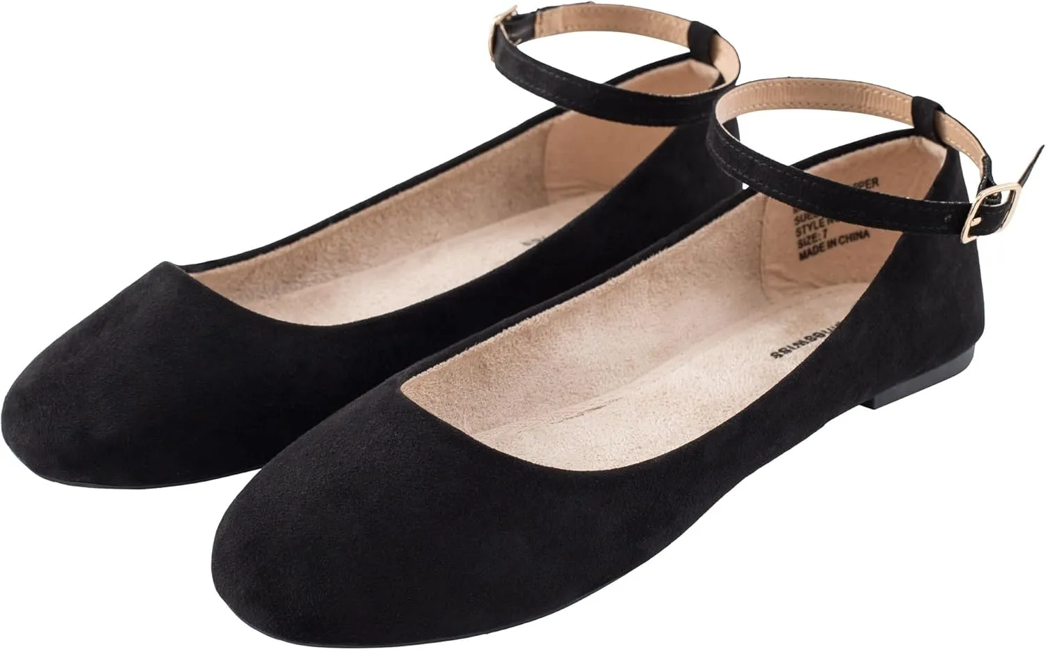 Alpine Swiss Calla Womens Ballet Flats Round Toe Ankle Strap Flat Shoes for Women Dressy Casual Ballerina Flats