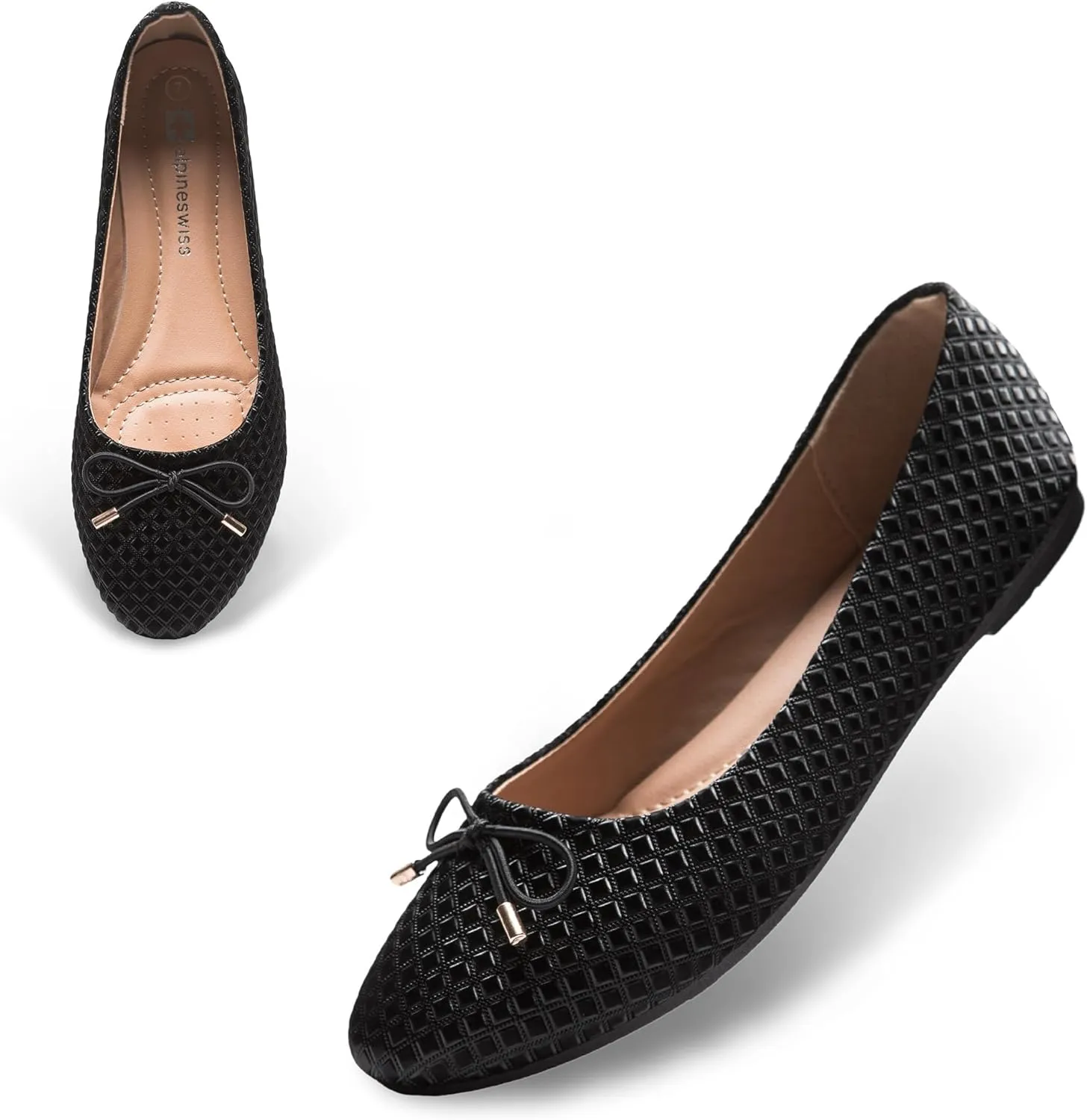 Alpine Swiss Claire Womens Ballet Flats Classic Round Toe Slip on Comfortable Flat Shoes