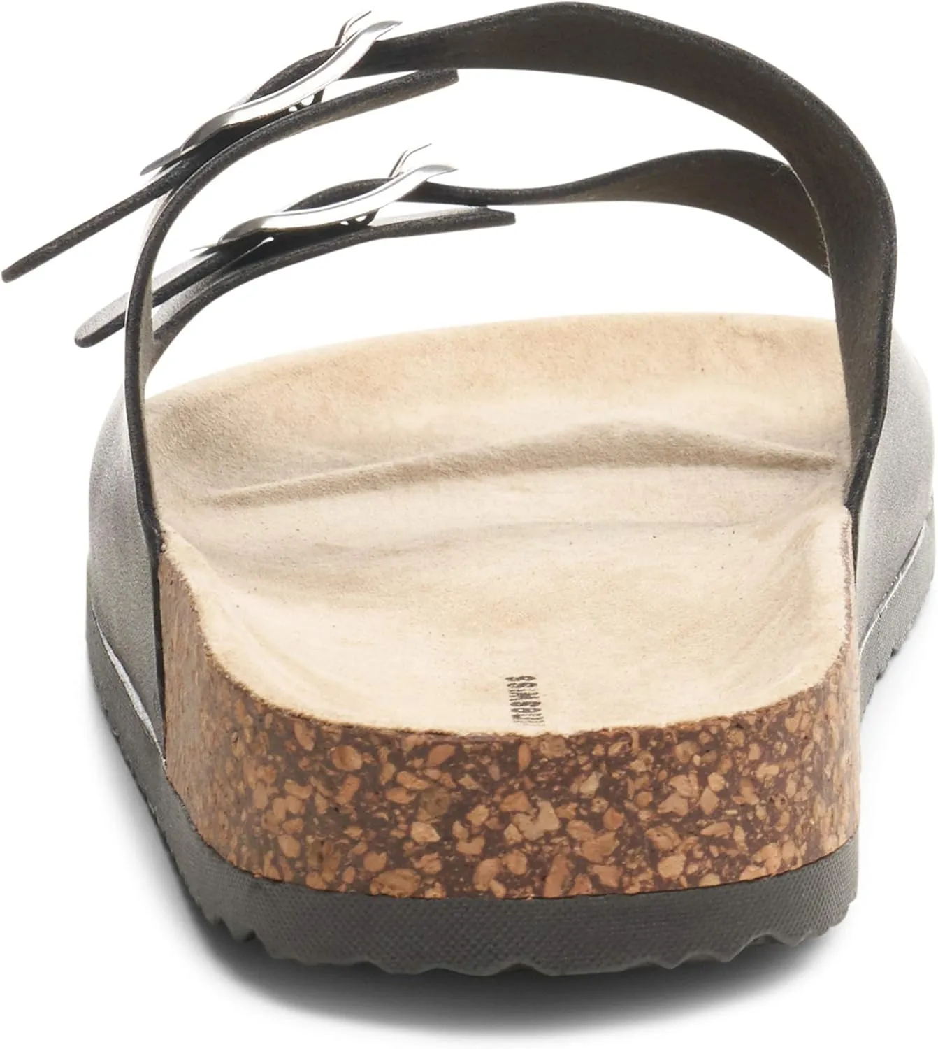 Alpine Swiss Mens Double Strap Contour Sandals | Adjustable Buckle Slides | Vegan Leather Footbed Sandals | Ergonomic Cork-Inspired Sole | Casual Summer Footwear Slip On Slides with Buckles