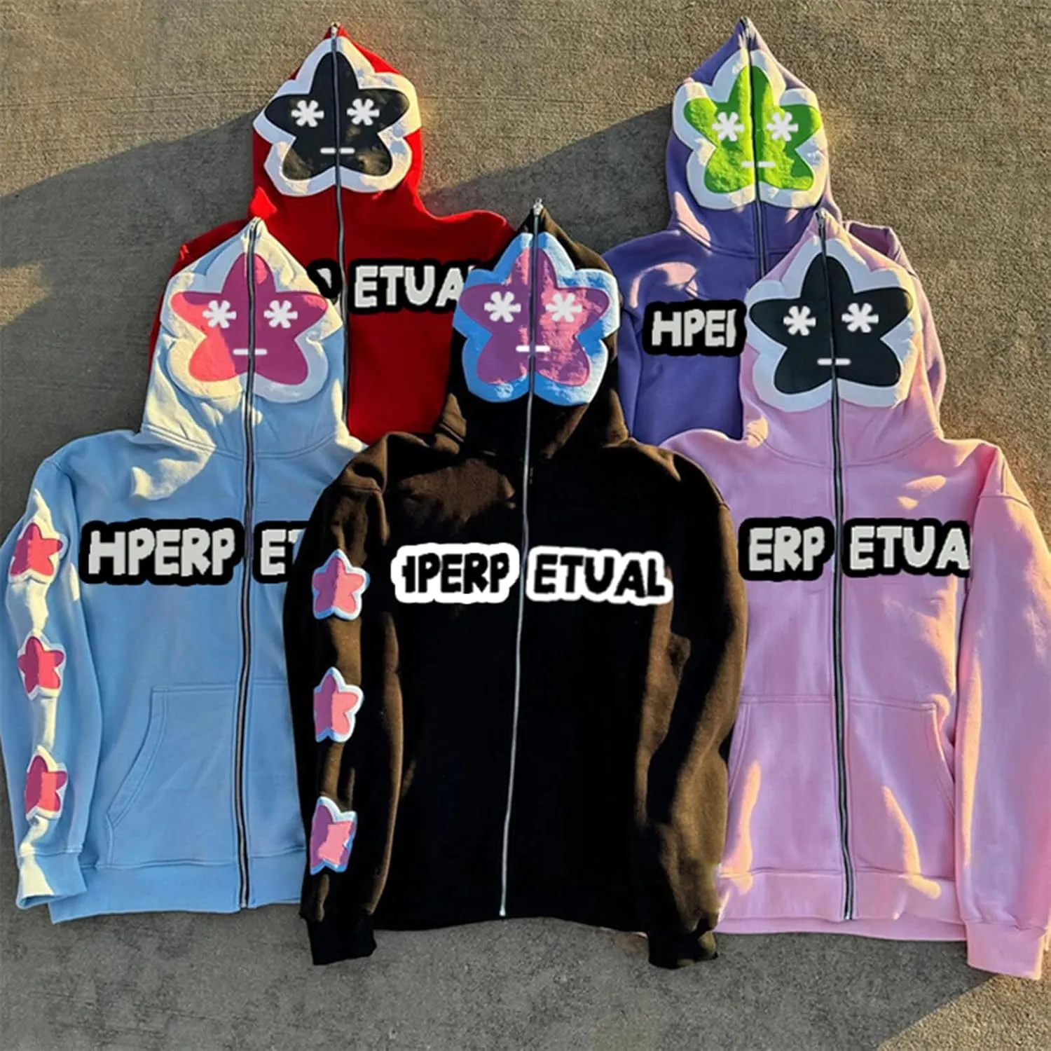 Amiblvowa Y2K Zip Up Hoodie Men Women Star Letter Graphic Hoodies Vintage Aesthetic Hooded Sweatshirt Harajuku Jacket