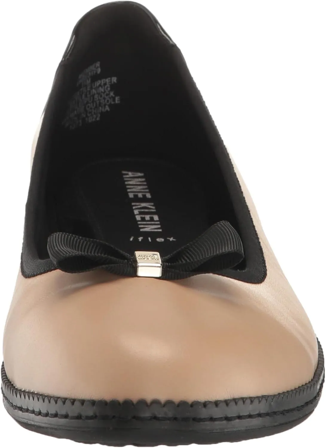 Anne Klein Womens Ember Faux Leather Round Toe Ballet Flats