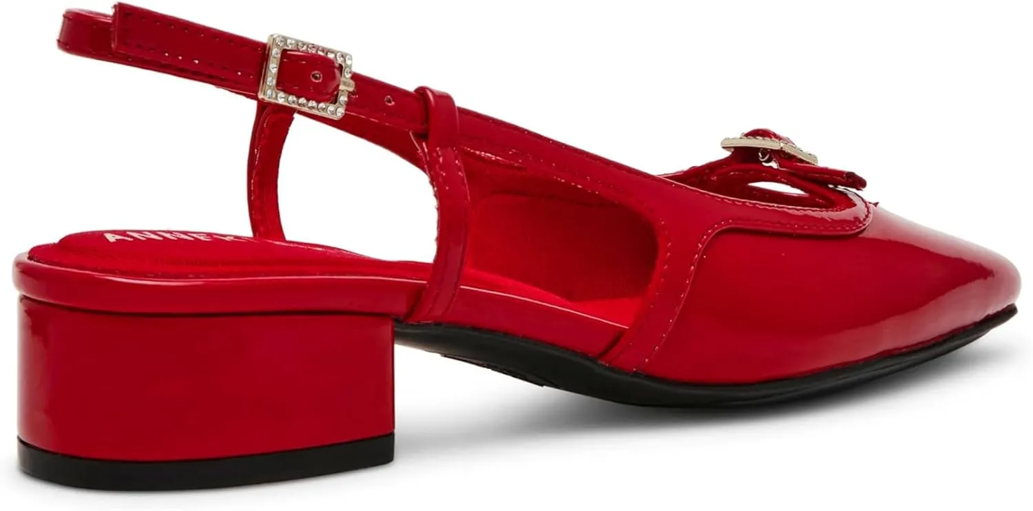 Anne Klein Womens Natalie Buckle Slingback Heels