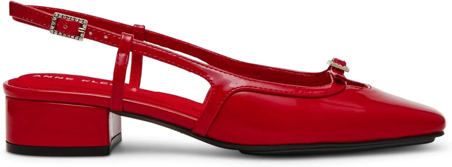 Anne Klein Womens Natalie Buckle Slingback Heels