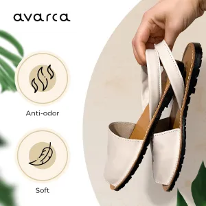 Avarca Leather Flat Sandals for Women - Made in Spain - Peep Toe Womens Sandals, Perfect Beach Essentials - Comfortable Spanish Women's Shoes for Every Occasion, Handmade Slingback Shoes