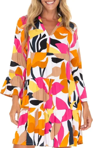 Back From Bali Womens Short Sundress Flowy Boho Beach Dress with Embroidered V Neck, Casual Sexy Summer Party Dress