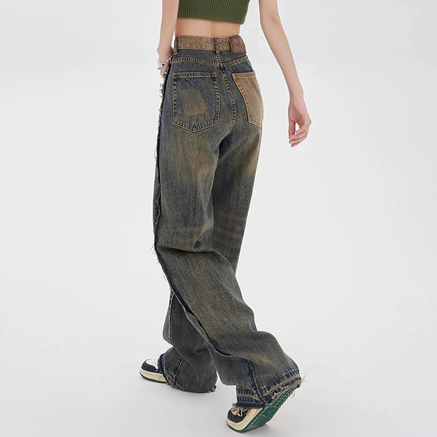 Baggy Jeans for Women Y2K High Street Boyfriend Pants Vintage Jeans Aesthetic Clothing Teen Girls Streetwear Hiphop