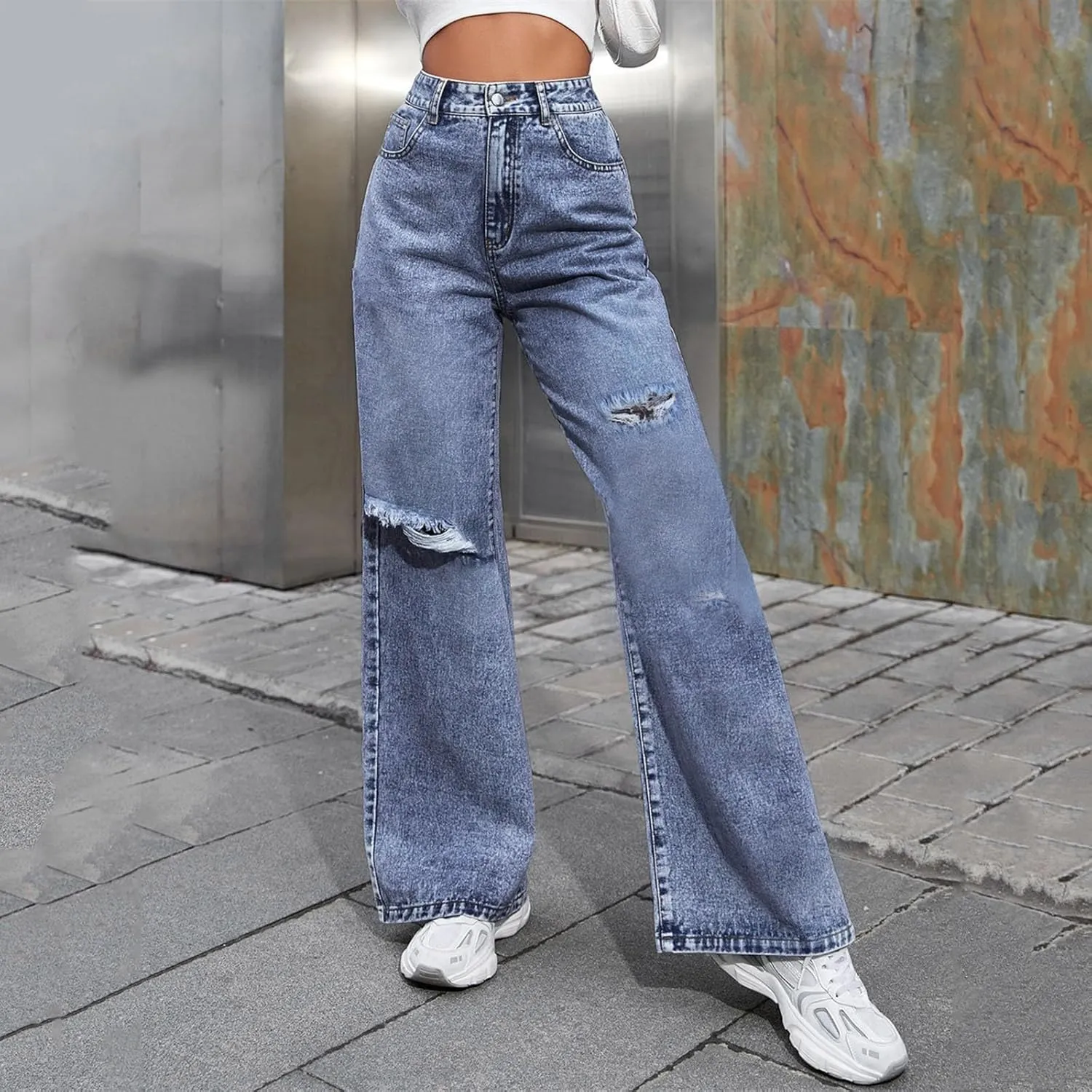 Baggy Jeans for Women Y2K High Street Boyfriend Pants Vintage Jeans Aesthetic Clothing Teen Girls Streetwear Hiphop