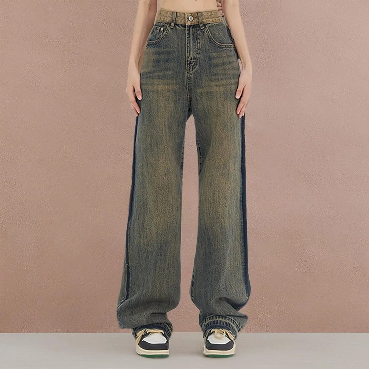 Baggy Jeans for Women Y2K High Street Boyfriend Pants Vintage Jeans Aesthetic Clothing Teen Girls Streetwear Hiphop