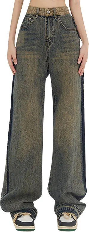 Baggy Jeans for Women Y2K High Street Boyfriend Pants Vintage Jeans Aesthetic Clothing Teen Girls Streetwear Hiphop