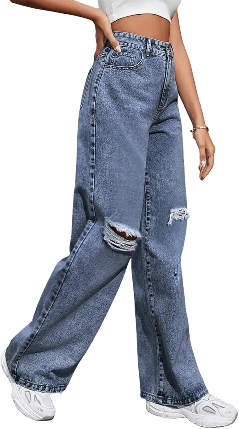 Baggy Jeans for Women Y2K High Street Boyfriend Pants Vintage Jeans Aesthetic Clothing Teen Girls Streetwear Hiphop