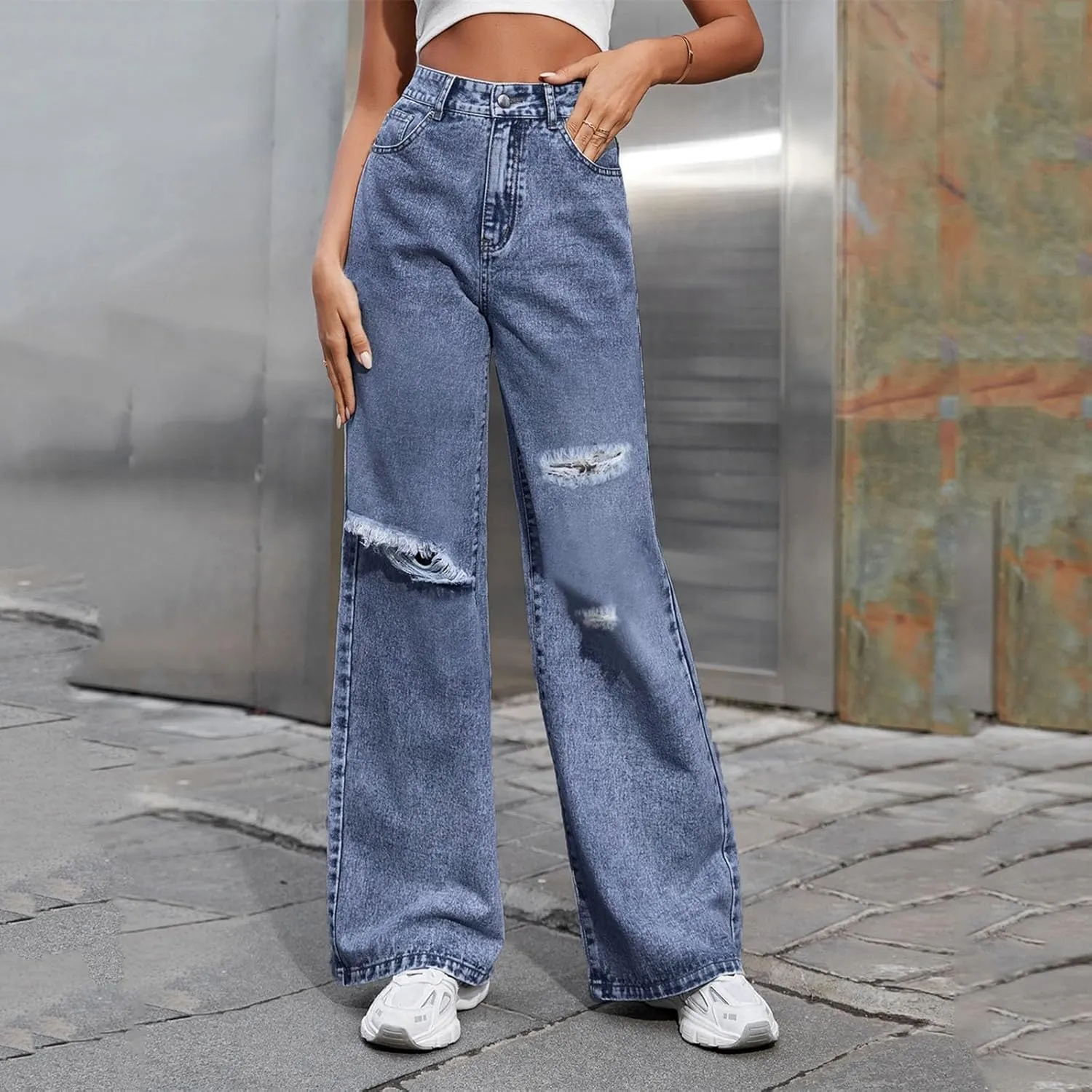 Baggy Jeans for Women Y2K High Street Boyfriend Pants Vintage Jeans Aesthetic Clothing Teen Girls Streetwear Hiphop