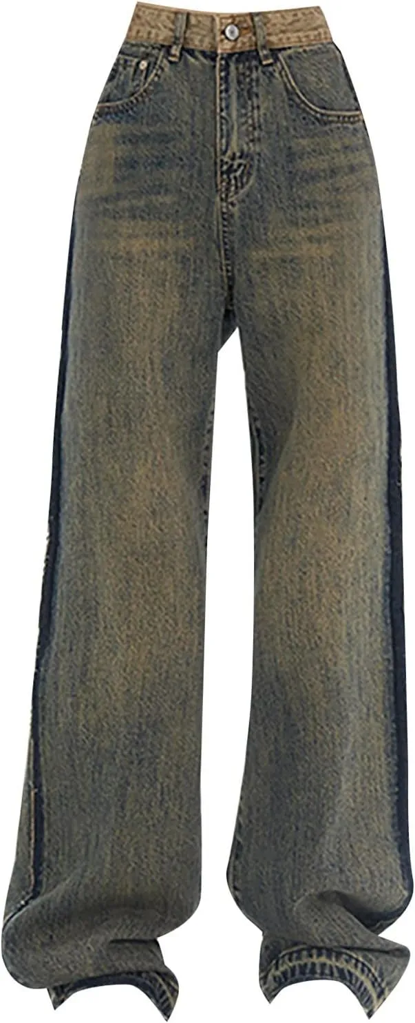 Baggy Jeans for Women Y2K High Street Boyfriend Pants Vintage Jeans Aesthetic Clothing Teen Girls Streetwear Hiphop