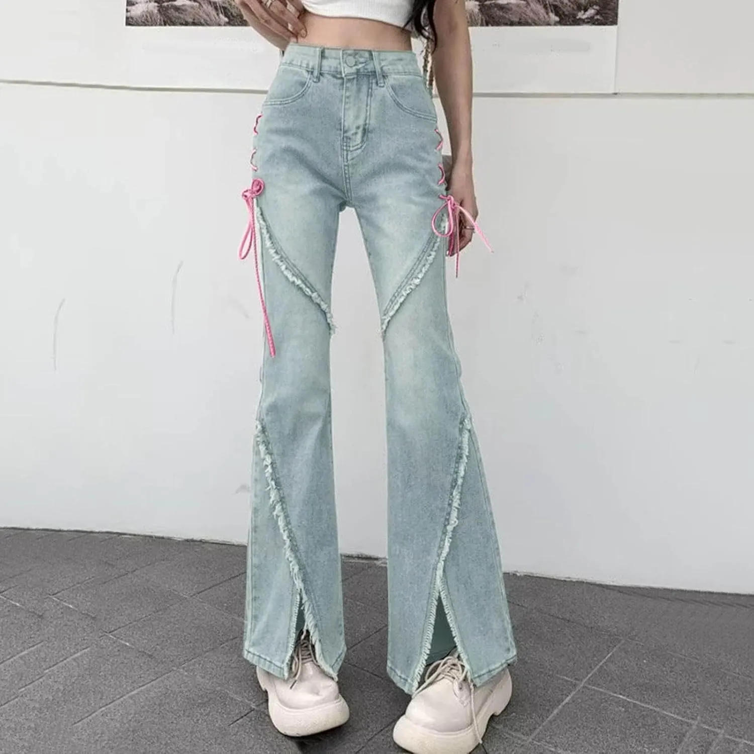 Baggy Jeans for Women Y2K High Street Pants Vintage Jeans Aesthetic Clothing Teen Girls Streetwear Hiphop