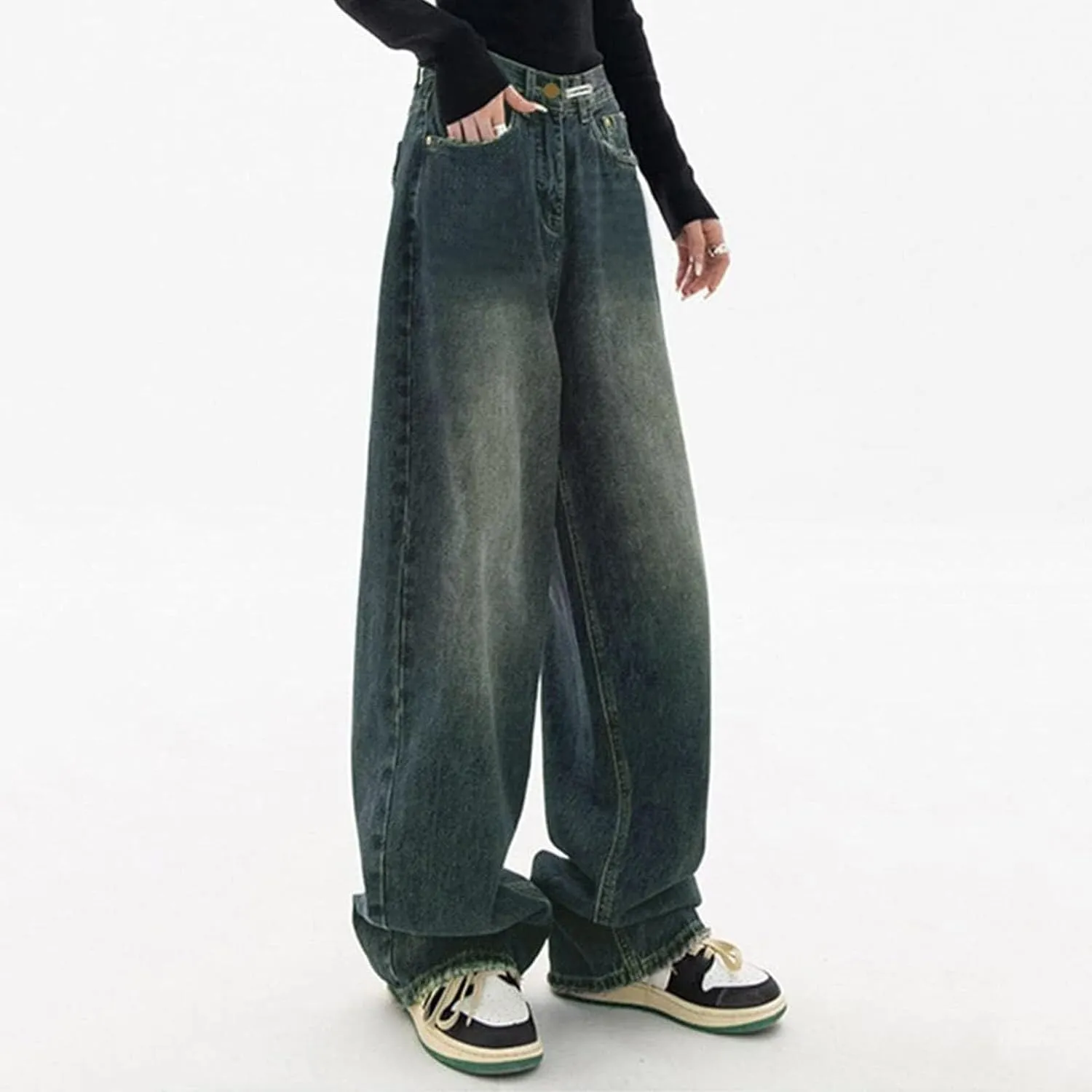 Baggy Jeans for Women Y2K High Street Pants Vintage Jeans Aesthetic Clothing Teen Girls Streetwear Hiphop