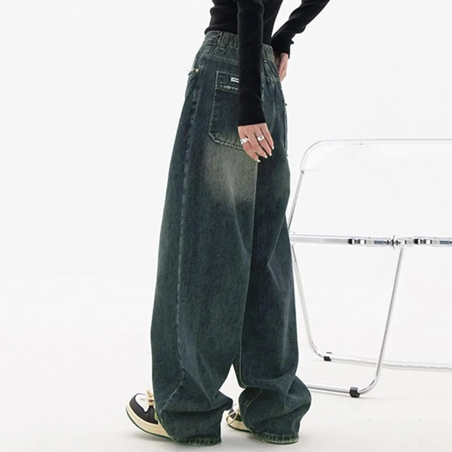 Baggy Jeans for Women Y2K High Street Pants Vintage Jeans Aesthetic Clothing Teen Girls Streetwear Hiphop