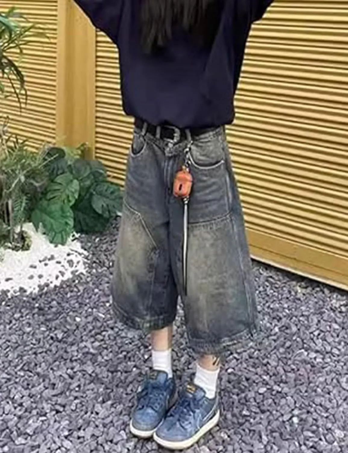 Baggy Jort Y2k Men Baggy Jeans Shorts Grunge Skater Pants Loose Cargo Jorts Hip Hop Denim Shorts