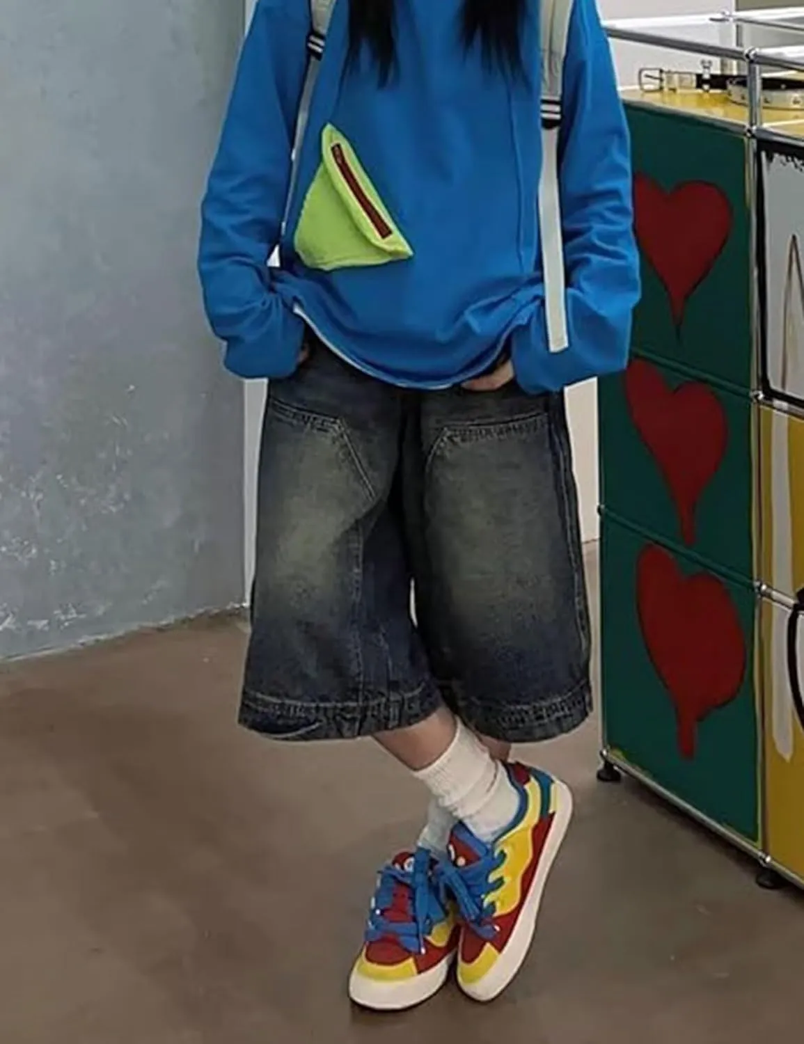 Baggy Jort Y2k Men Baggy Jeans Shorts Grunge Skater Pants Loose Cargo Jorts Hip Hop Denim Shorts