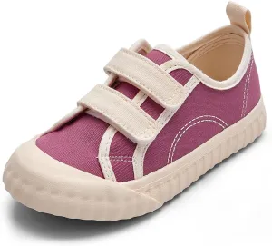 Balabala Toddler Sneakers for Boys and Girls Dual Hook and Loops Sneakers Slip On Canvas Shoes Soft and Durable