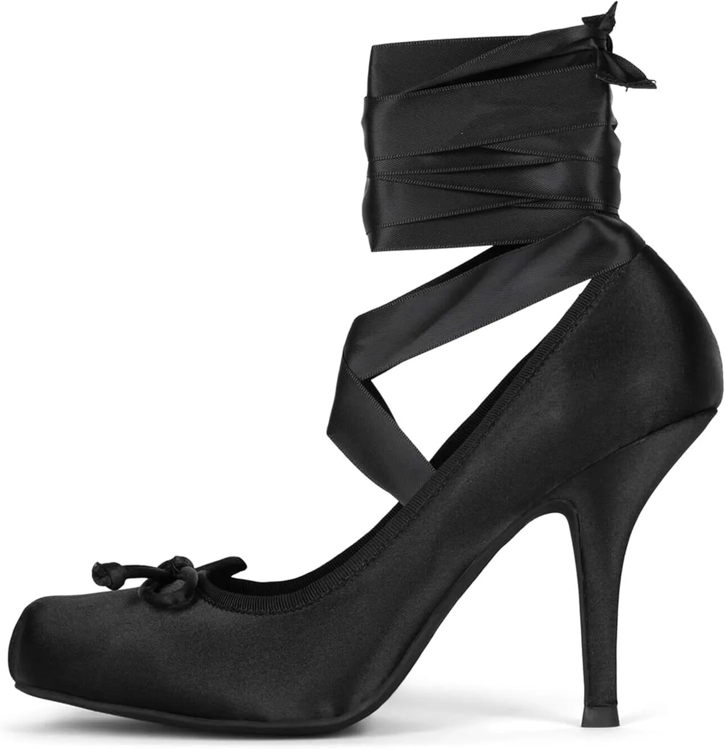 Ballet Heels for Women Elegant Mary Jane Ballet Flats Lace-Up Round Toe with Bow Casual and Stylish Footwear for Everyday Wear
