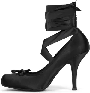 Ballet Heels for Women Elegant Mary Jane Ballet Flats Lace-Up Round Toe with Bow Casual and Stylish Footwear for Everyday Wear