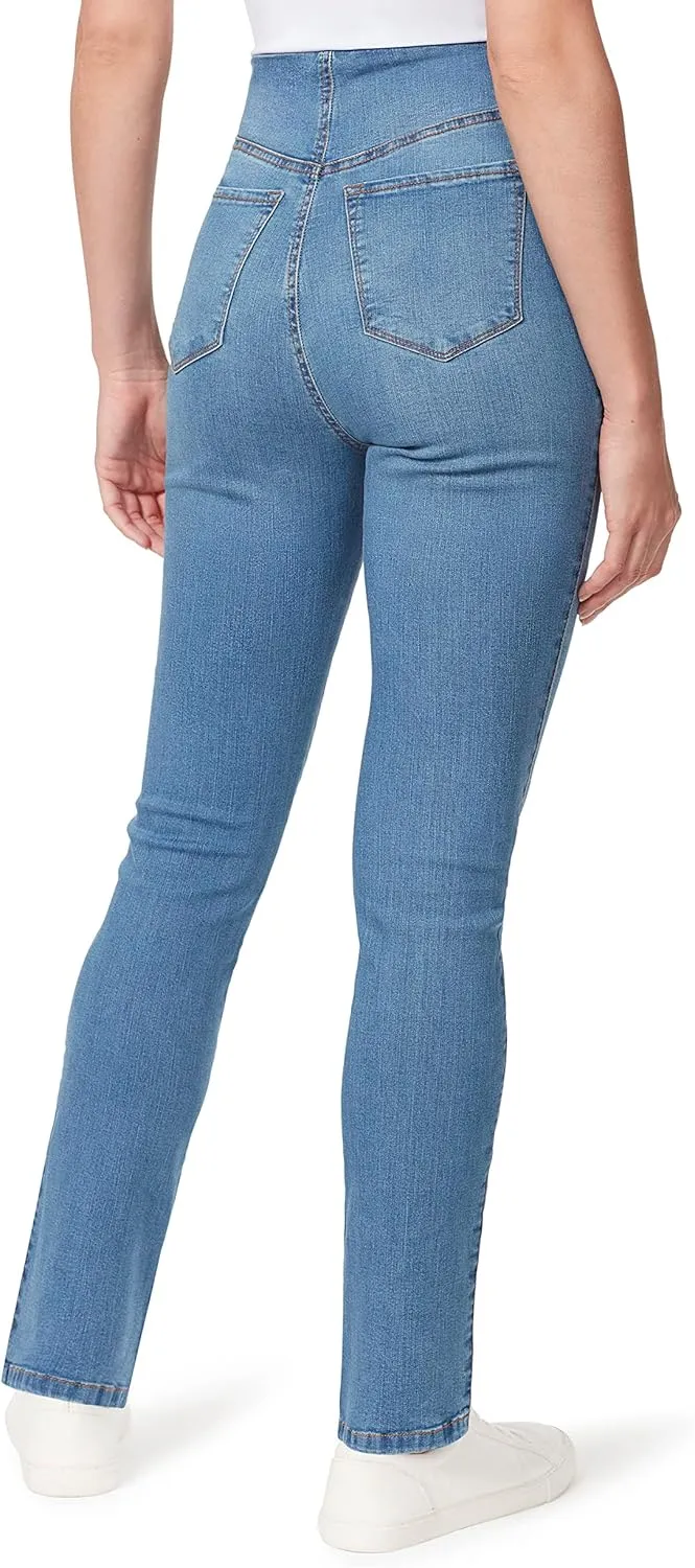 Bandolino Women's Tessa Tummy Control Pull on Slim Straight Jean