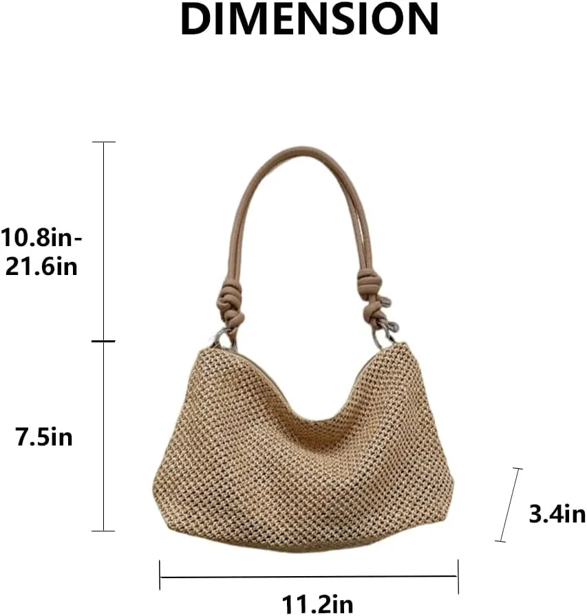 Beach Tote Bags for Women, Summer Slouchy Hobo Shoulder Crossbody Bag Womens Boho Purses and Handbags