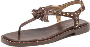 BEAU TODAY Women’s Sandals Shoes, Thong Flat Sandals for Women, Leather Summer Beach Shoes, Comfortable Dressy Casual Sandals with T-Strap and Adjustable Ankle Buckle