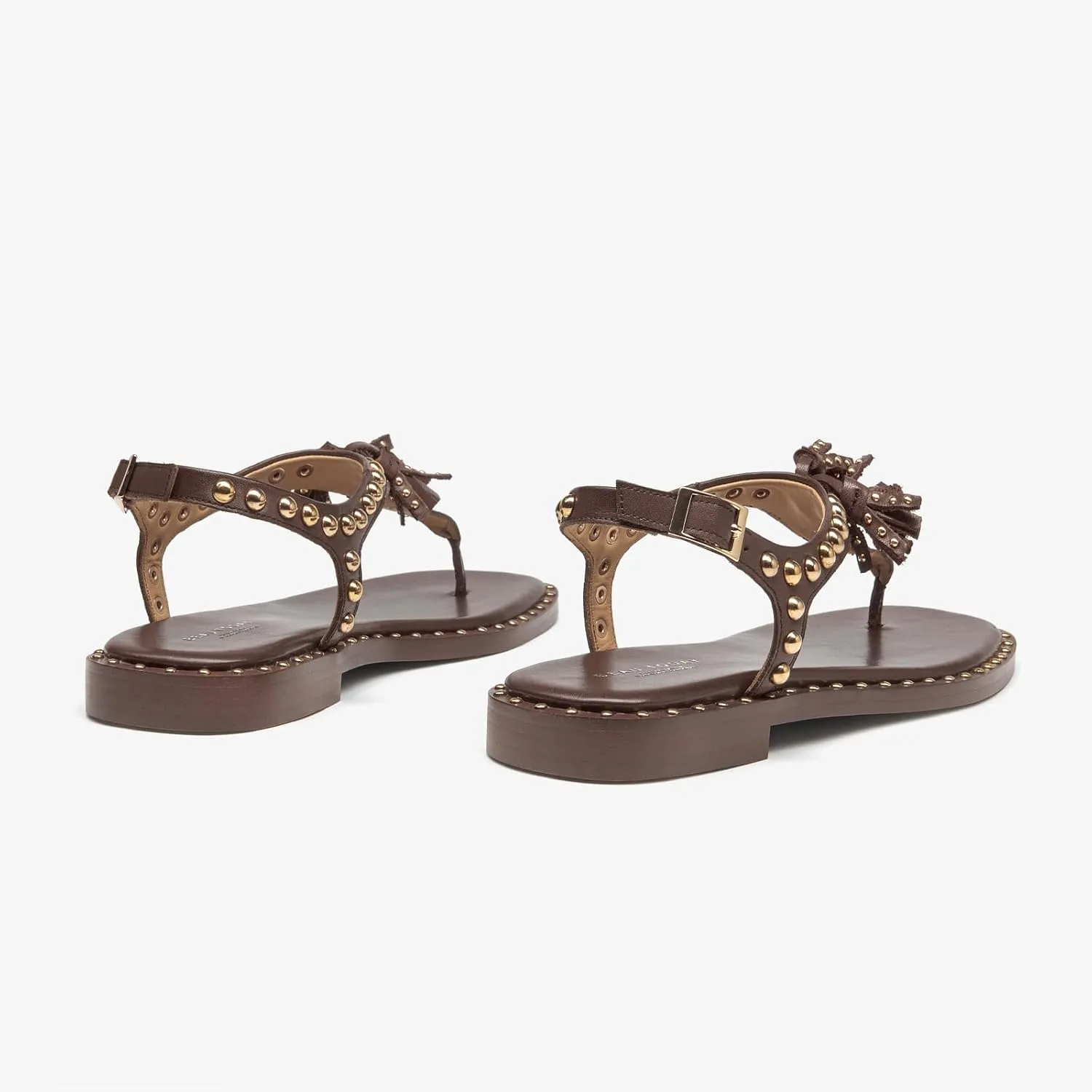 BEAU TODAY Women’s Sandals Shoes, Thong Flat Sandals for Women, Leather Summer Beach Shoes, Comfortable Dressy Casual Sandals with T-Strap and Adjustable Ankle Buckle