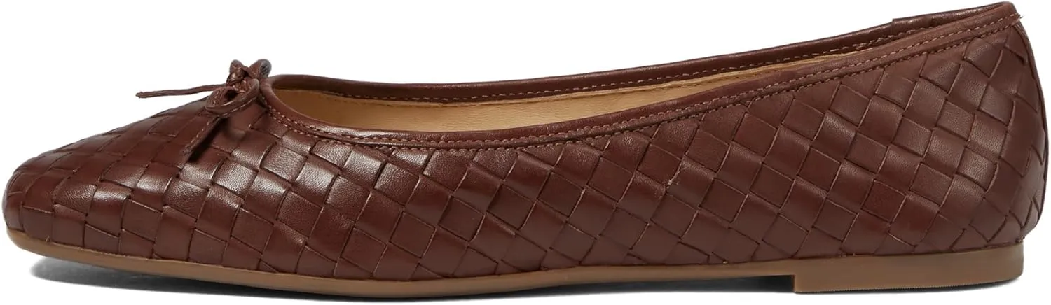 Bernardo Gwynn Woven - Flats for Women - Slight Block Heels - Bow Detailing - Square Toe Silhouette