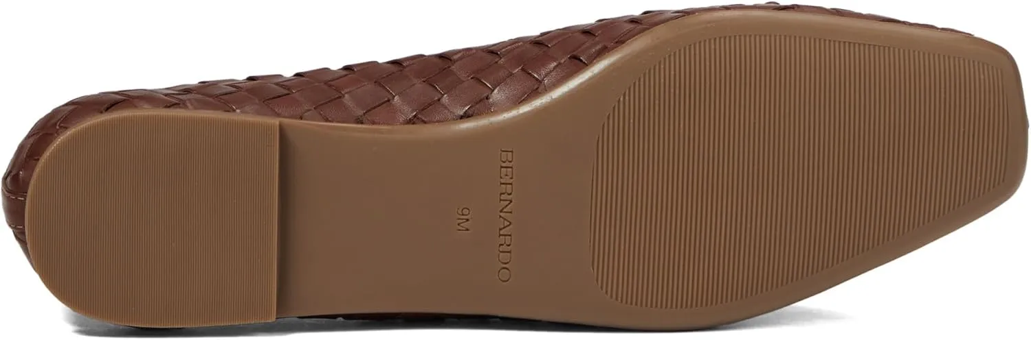 Bernardo Gwynn Woven - Flats for Women - Slight Block Heels - Bow Detailing - Square Toe Silhouette