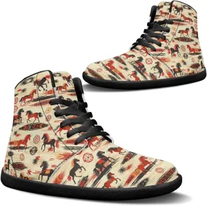 Binienty Mens Wide Width Barefoot Sneakers Classic Fashion High Tops Laces Tennis Walking Shoes Anti Slip