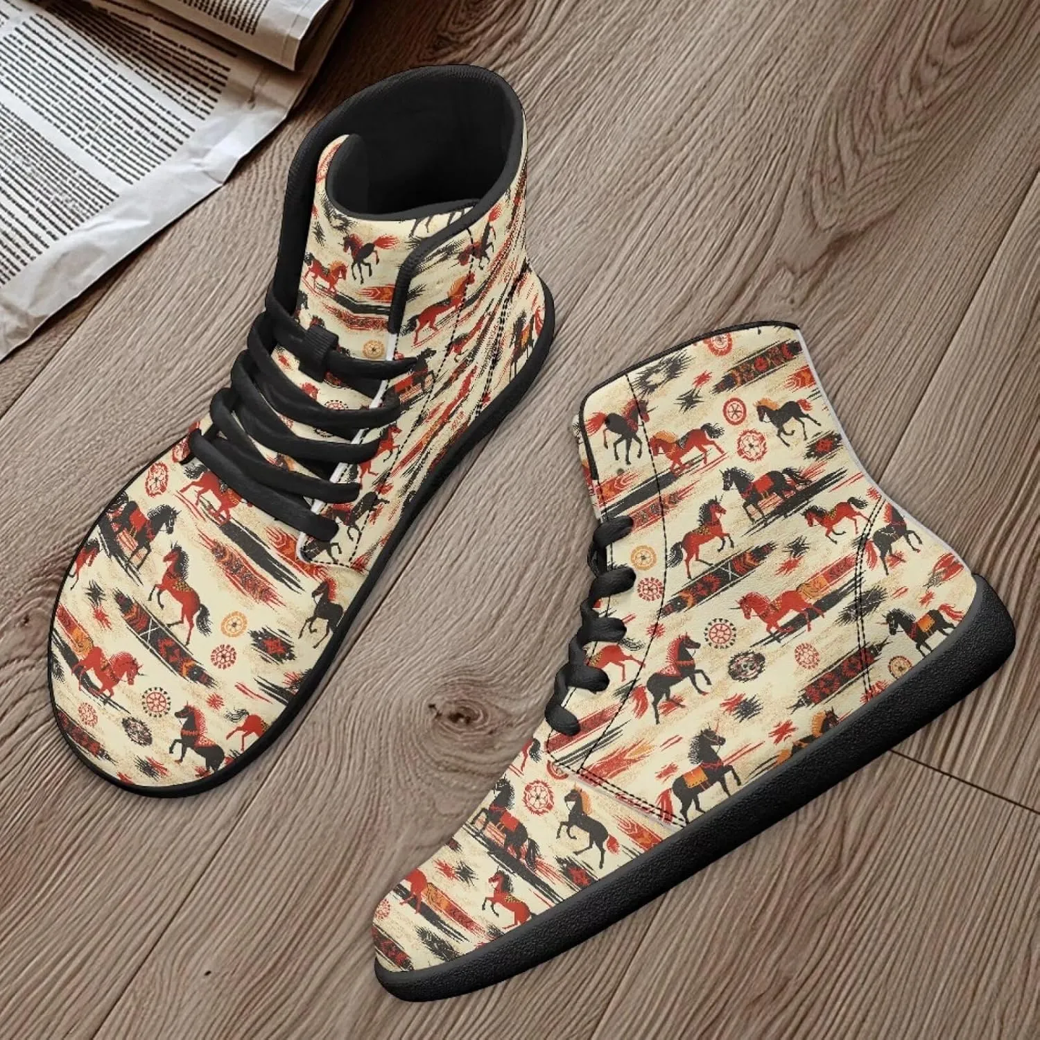 Binienty Mens Wide Width Barefoot Sneakers Classic Fashion High Tops Laces Tennis Walking Shoes Anti Slip