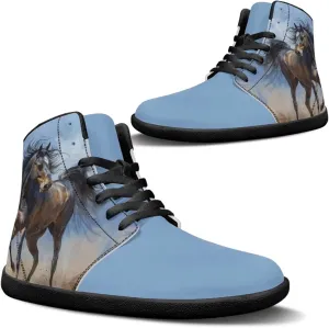 Binienty Mens Wide Width Barefoot Sneakers Classic Fashion High Tops Laces Tennis Walking Shoes Anti Slip