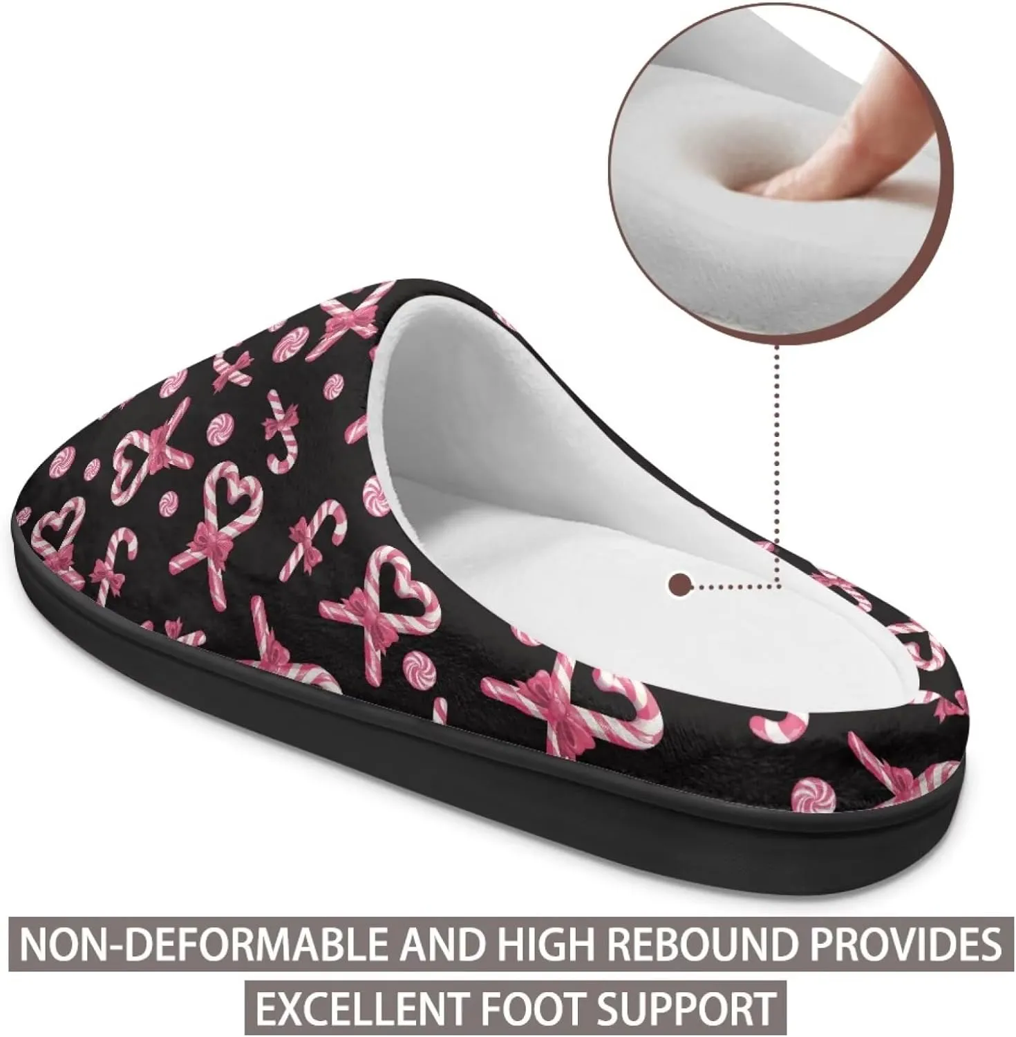 Binienty Women Bedroom Slippers Arch Support Non Slip Fuuzy Slippers Indoor Winter Shoes