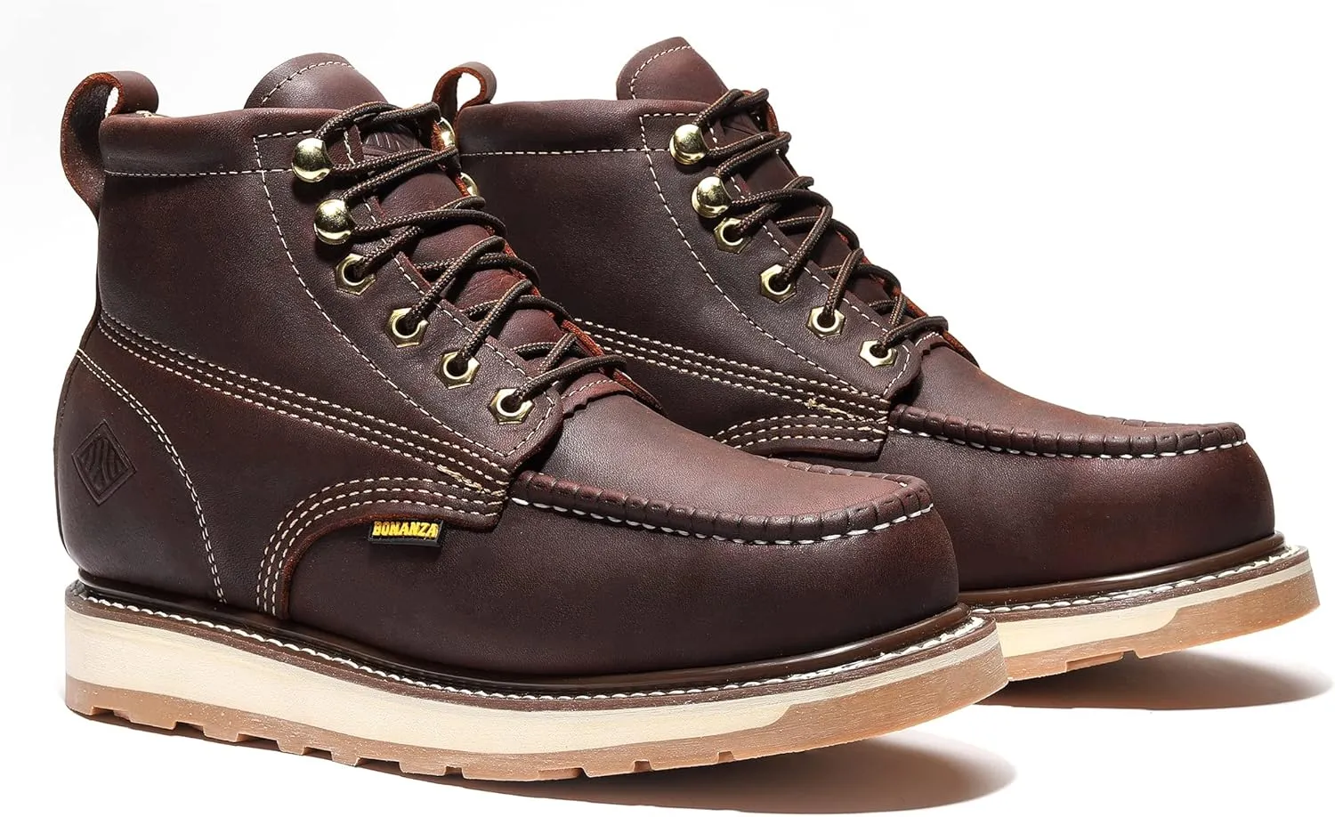 Bonanza Boots FRONTIER DUAL 6" Moc Toe Work Boot - Premium Leather, Comfort Insole & Tough Wedge Outsole