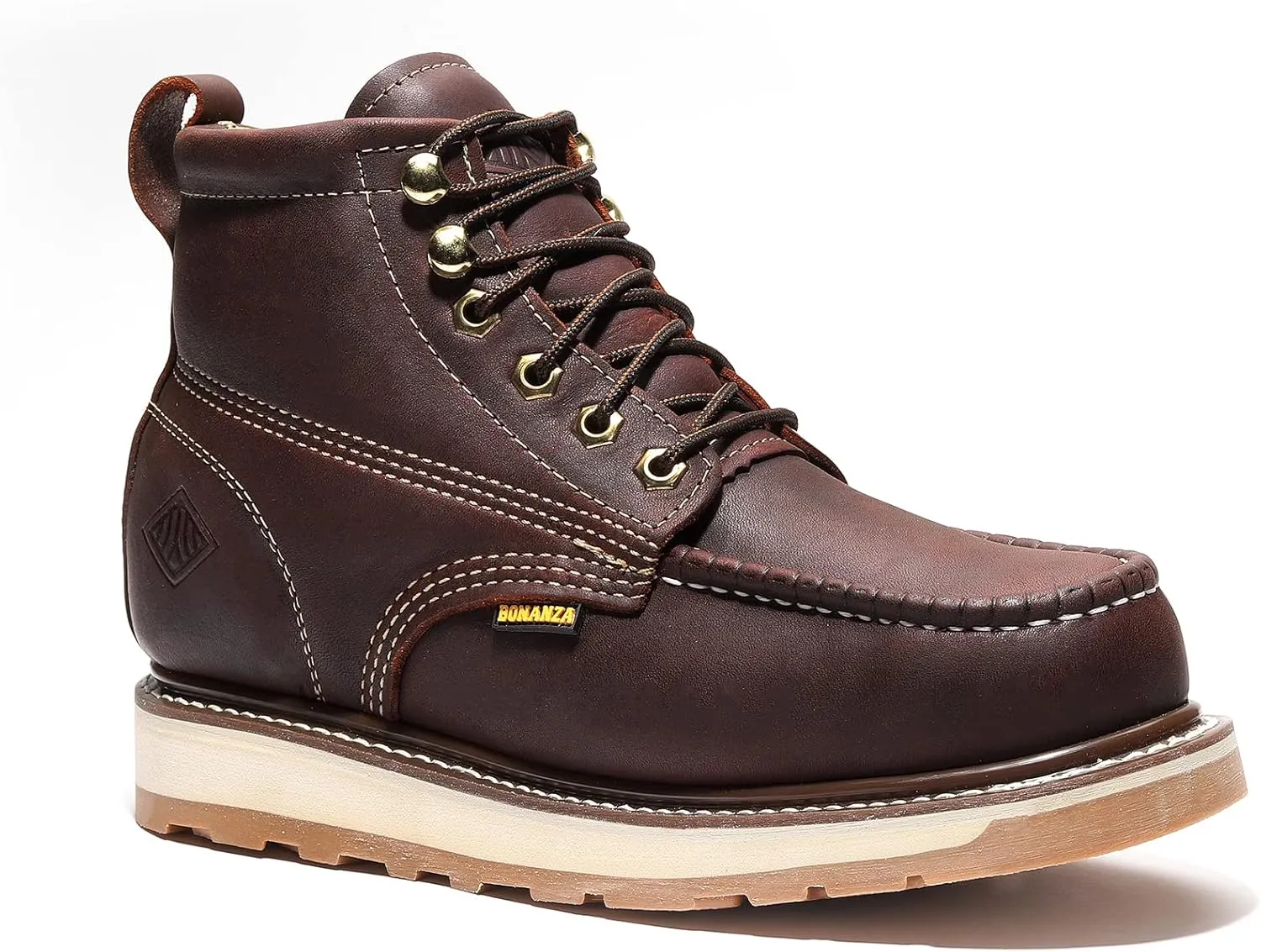 Bonanza Boots FRONTIER DUAL 6" Moc Toe Work Boot - Premium Leather, Comfort Insole & Tough Wedge Outsole