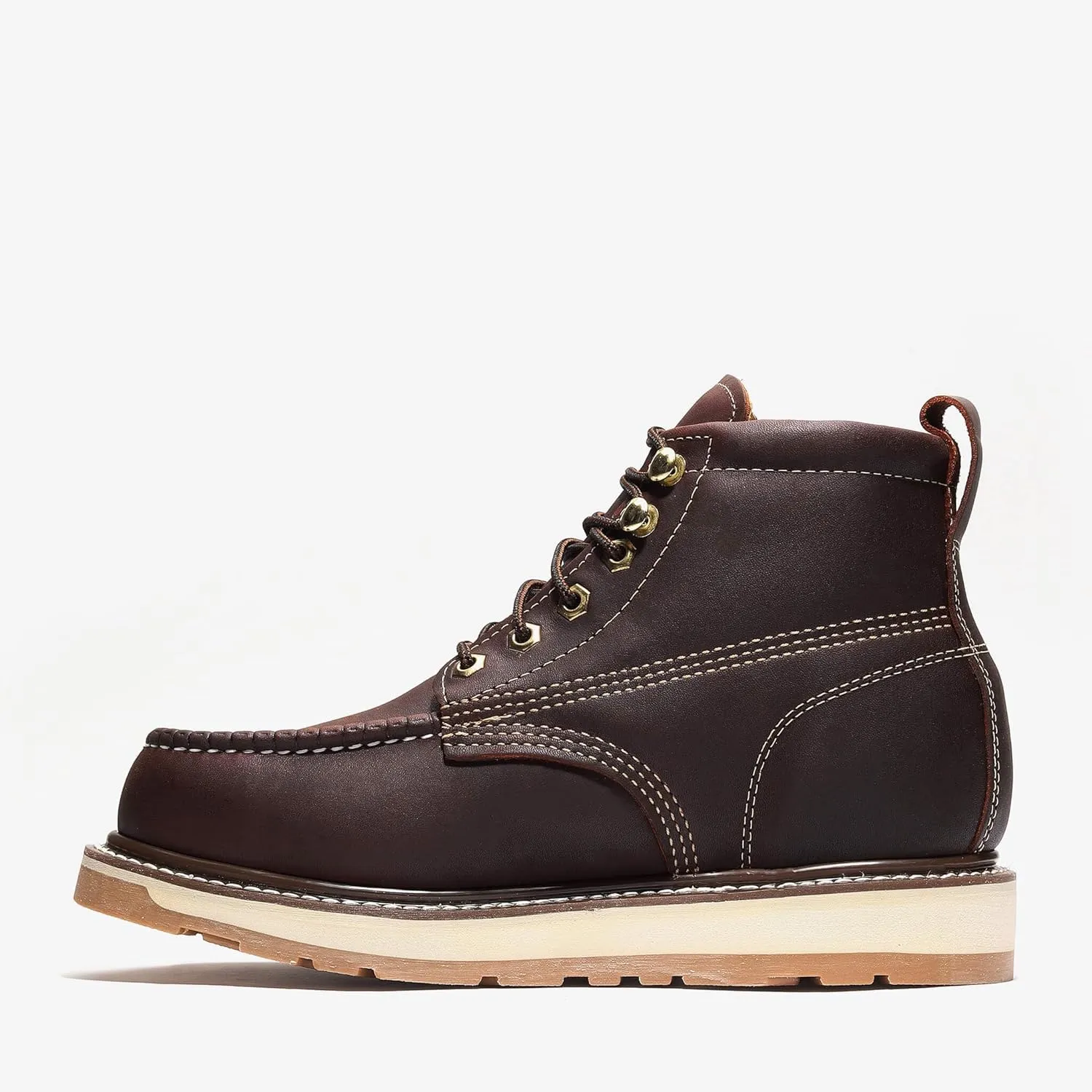Bonanza Boots FRONTIER DUAL 6" Moc Toe Work Boot - Premium Leather, Comfort Insole & Tough Wedge Outsole