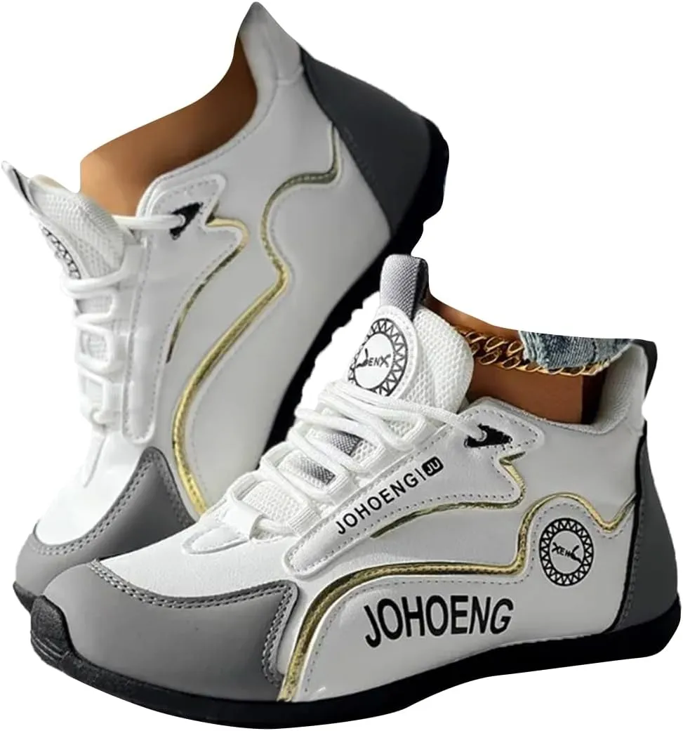 Breathable Lace-up Round Toe Sneakers