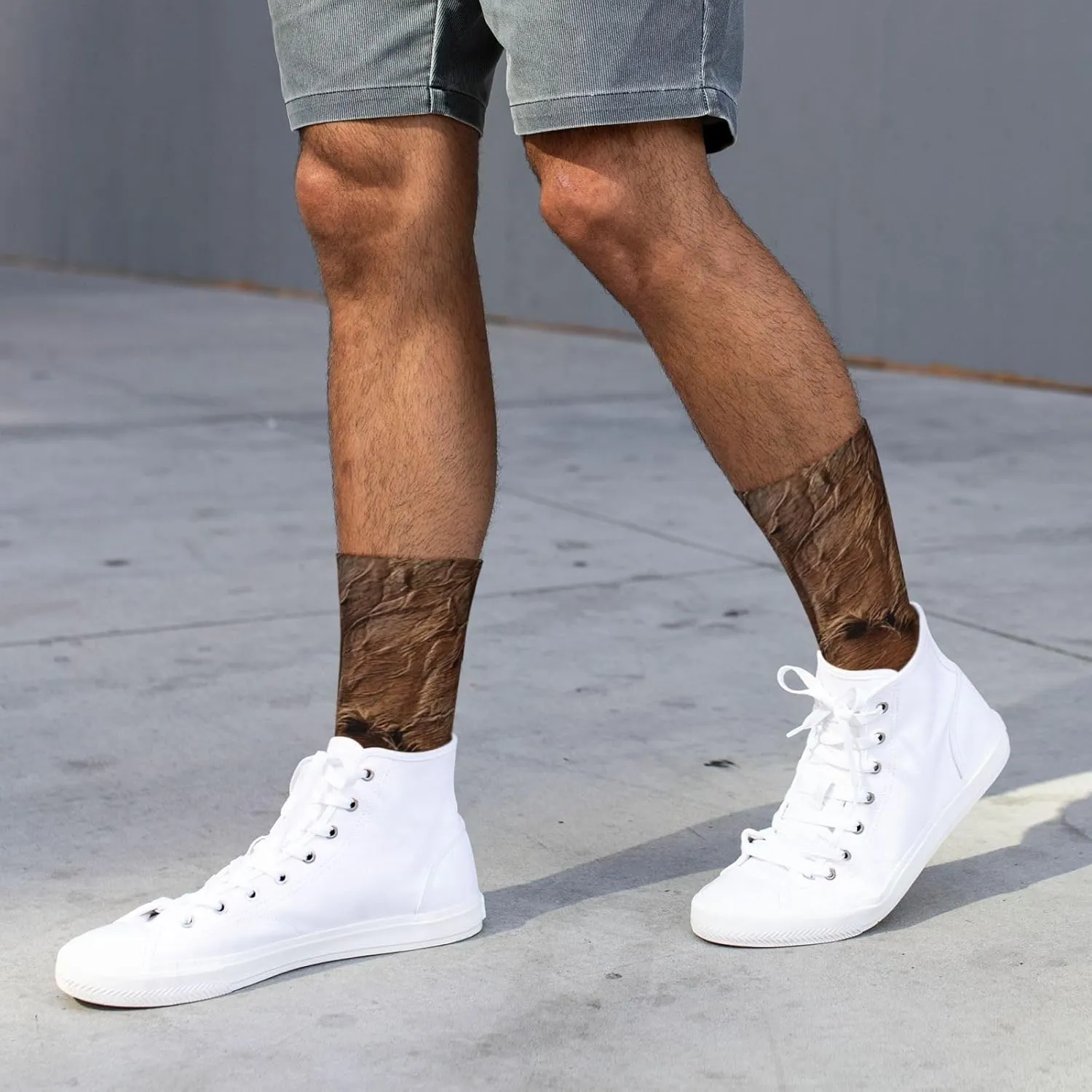 brown cowhide art Print Adult Mid-Calf Socks Casual Athletic for men and women breathable comfortable socks